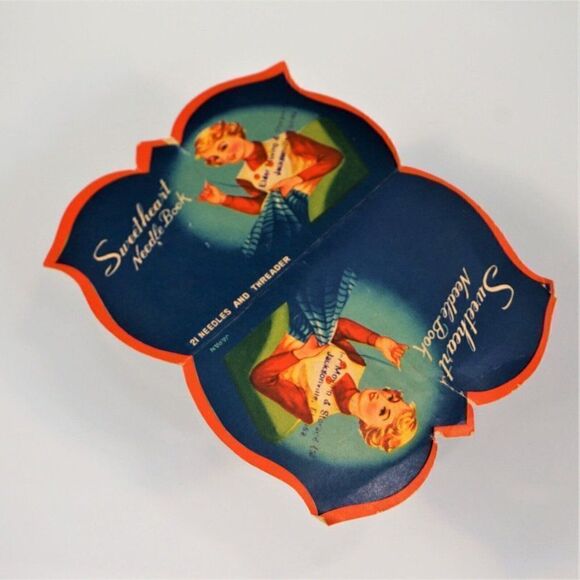 Vintage Sweetheart Needle Book Nickel Plated Rust Proof Threader Made In Japan - Picture 2 of 6